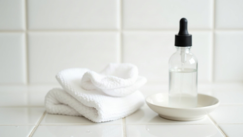 Cotton pad and pipette on a tiled surface, illustrating gentle skincare routines used while identifying bumpy skin conditions