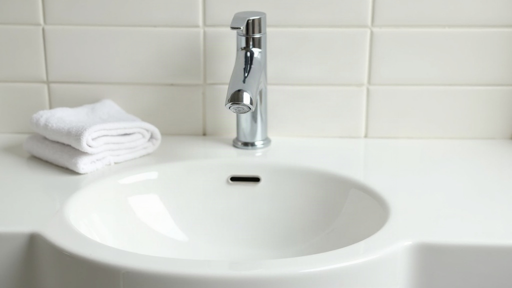 Water spots and a folded towel by a sink, showing the residue hard water can leave on surfaces and skin