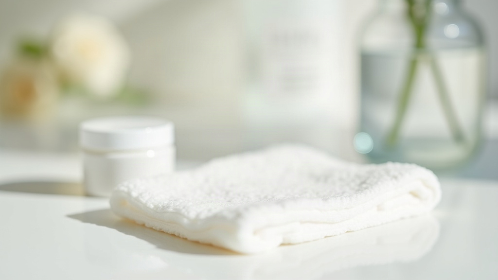 Cotton pad and unbranded skincare jar on a bathroom counter, showing a simple approach to acne care