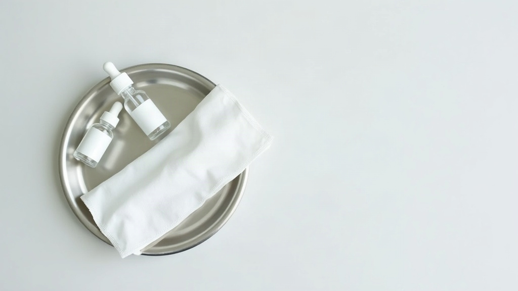 Clinical tray with vials and gauze representing in-office treatments for textured acne scarring