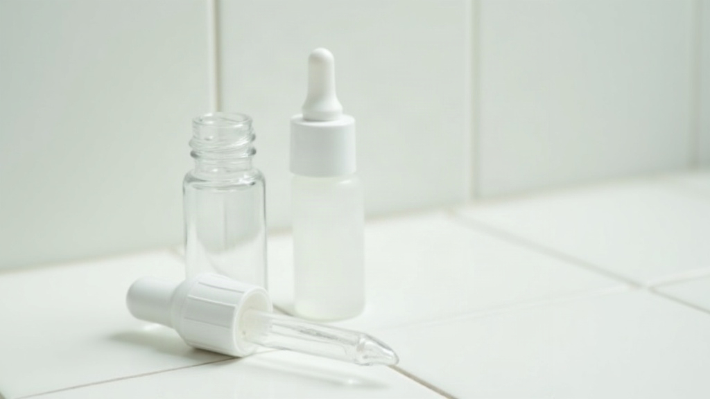 Dropper and unlabelled tube of cream used to illustrate azelaic acid skincare application