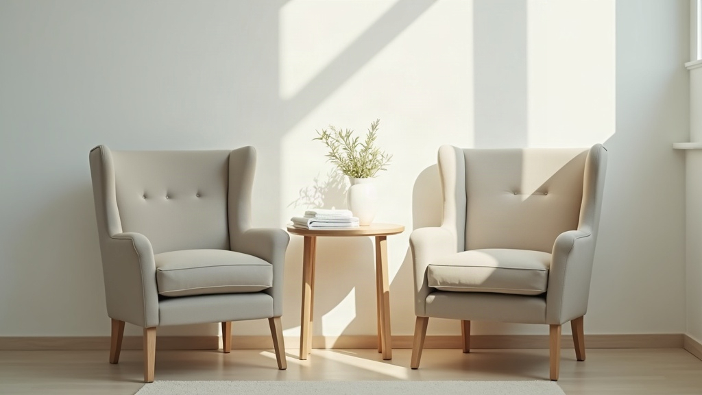 Empty clinic waiting area chairs suggesting the setting of a first dermatology appointment for acne