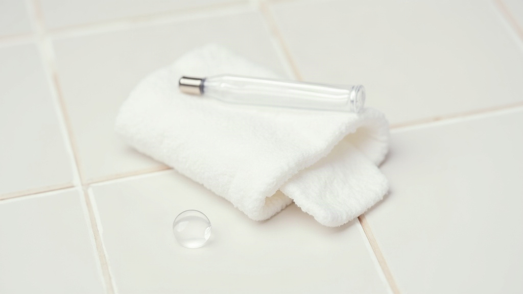 Cotton pad and skincare tube on a tiled surface, illustrating gentle care for dark marks left after acne