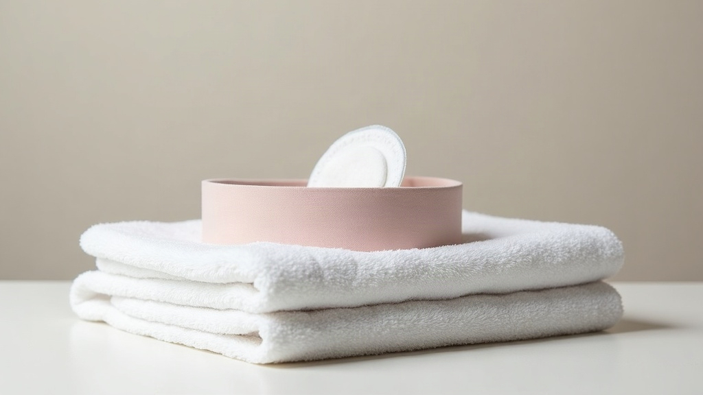 Sports bra band and cotton pad on a towel, representing pressure points linked to acne mechanica on the shoulders and back